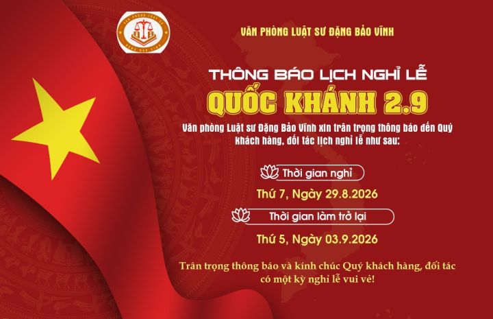 Thông báo lịch nghỉ lễ Quốc khánh 2/9
